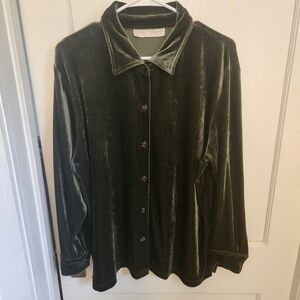 Women's Green Velvet Top
